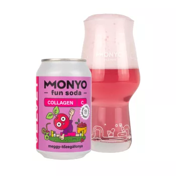Monyo Velvet Meggy-Tőzegáfonya Kollagén Fun Soda 0% 0,33L