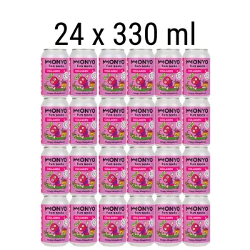   Monyo Velvet Meggy-Tőzegáfonya Kollagén Fun Soda pakk - 24 x 330ml üdítő
