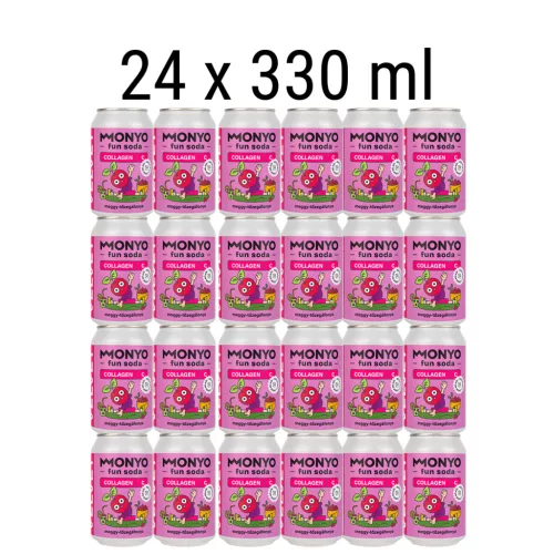 Monyo Velvet Meggy-Tőzegáfonya Kollagén Fun Soda pakk - 24 x 330ml üdítő
