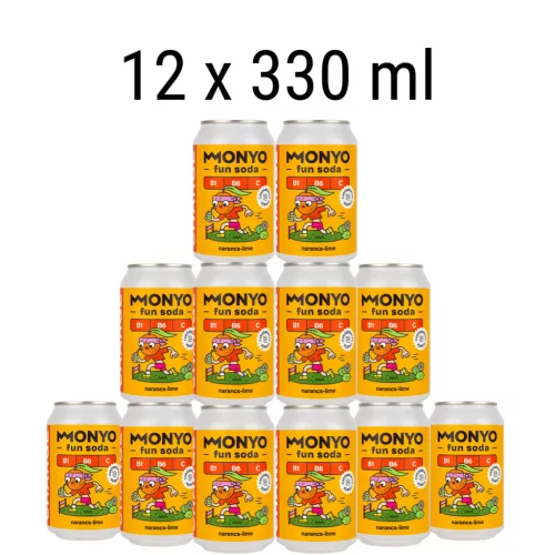 Monyo Charge Narancs-Lime Fun Soda - 12 x 330ml üdítő